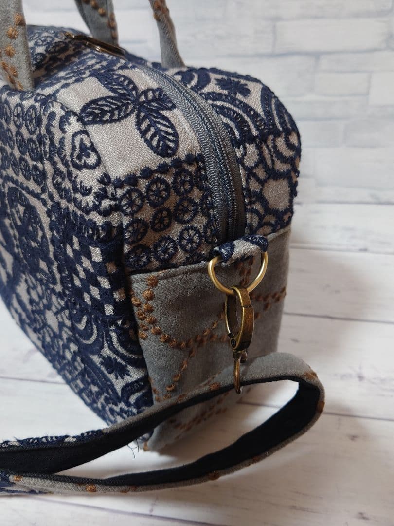 forest tile gray　ミナペルホネン　ボストンバッグ