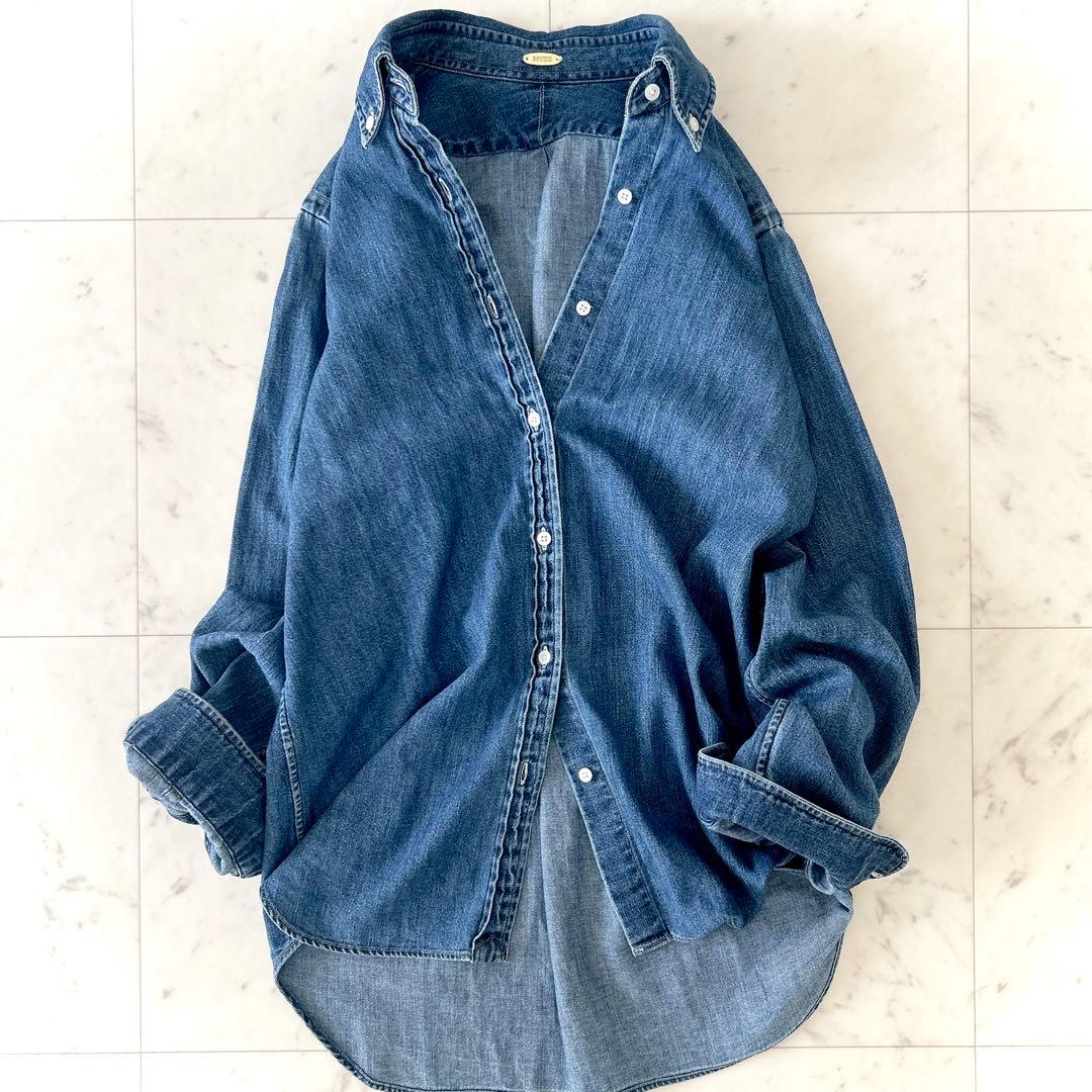 美品 MUSE ドゥーズィエムクラス コットン デニムシャツ ボタンダウン