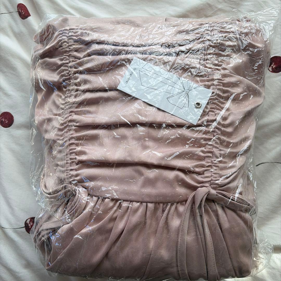 ワンピース M me eme Fringe satin ensemble one piece