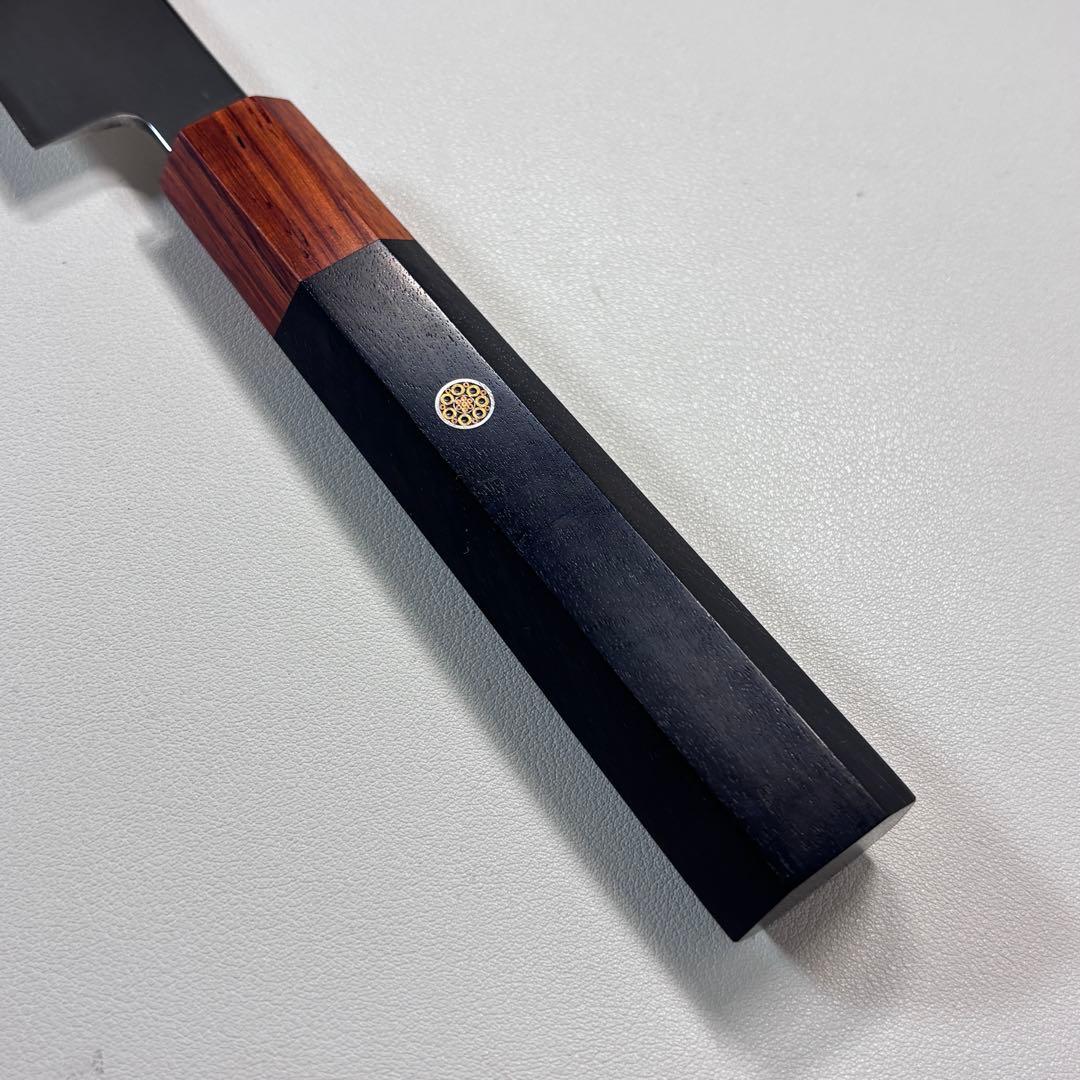 270mm 柳刃包丁 鏡面 黒檀紫檀八角柄 刺身包丁 全鋼、