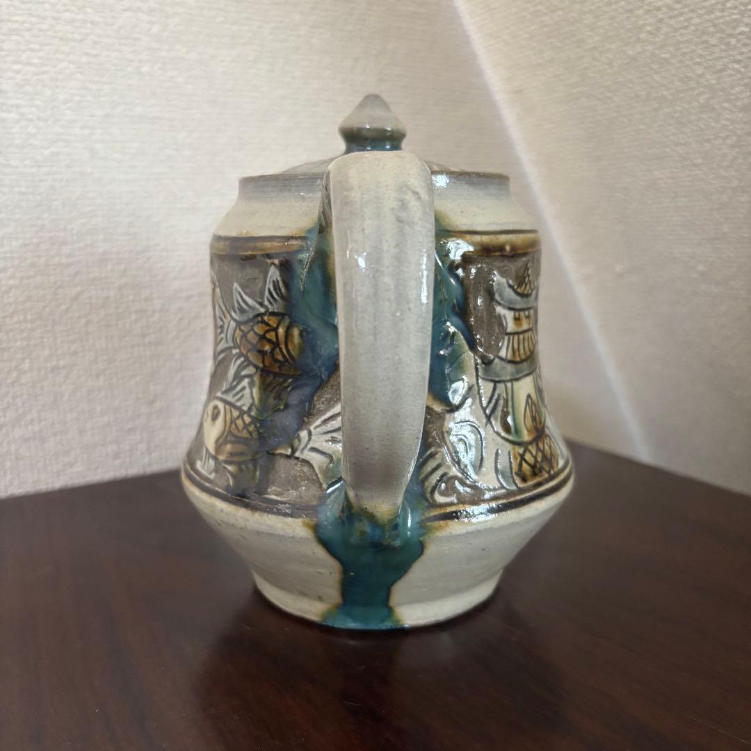 一月いっぱいで終了　島袋常明　ティーポット　沖縄　やちむん　急須