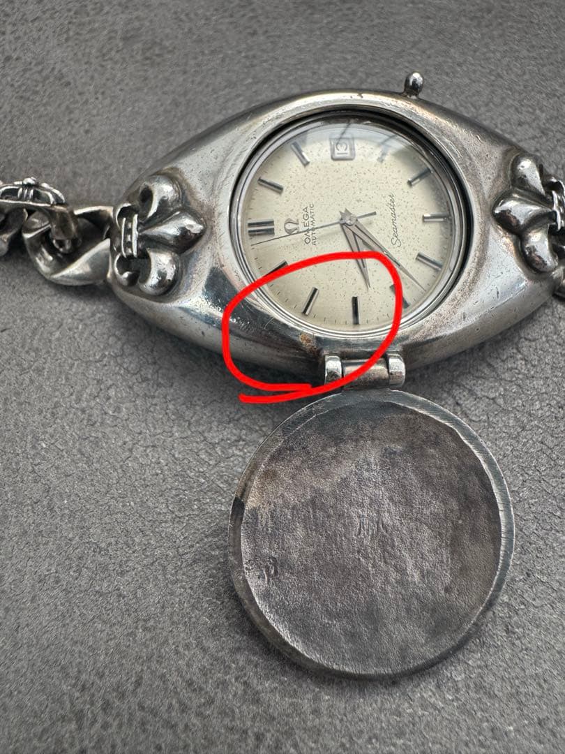 シルバー925ウォッチケース ブレス一体型シルバーアクセサリーオメガヴィンテージ