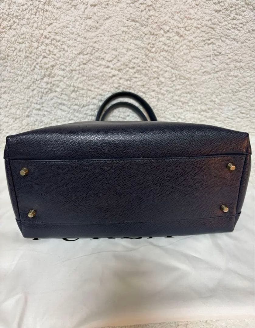 【美品】フルラ　パイパー　ネイビー　ハンドバッグ　ショルダーバッグ