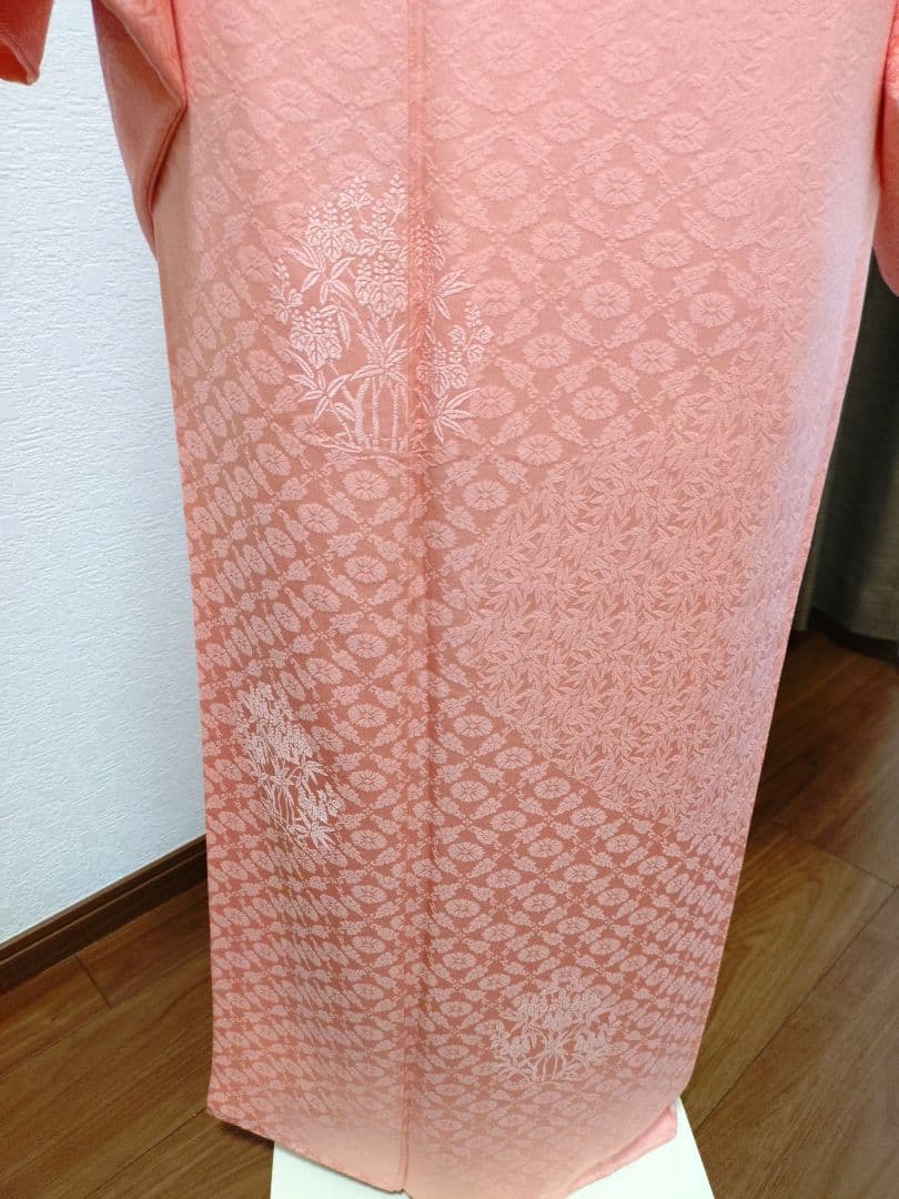 付下げ　訪問着　色無地　袋帯　2点セット　美品　正絹　刺繍　宝尽し