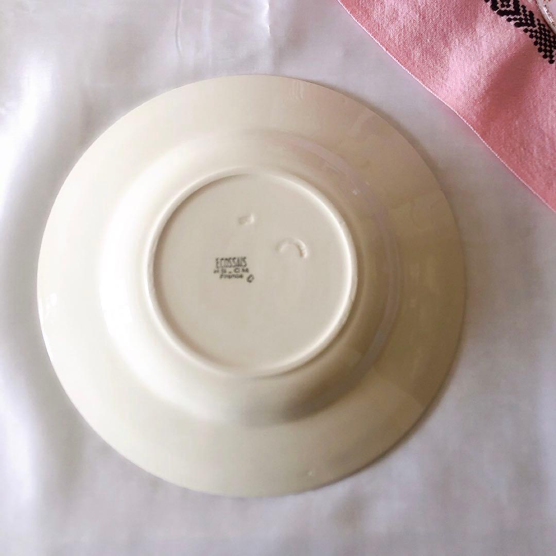 クレイユエモントロー HBCM スーププレート　A フランスアンティーク食器