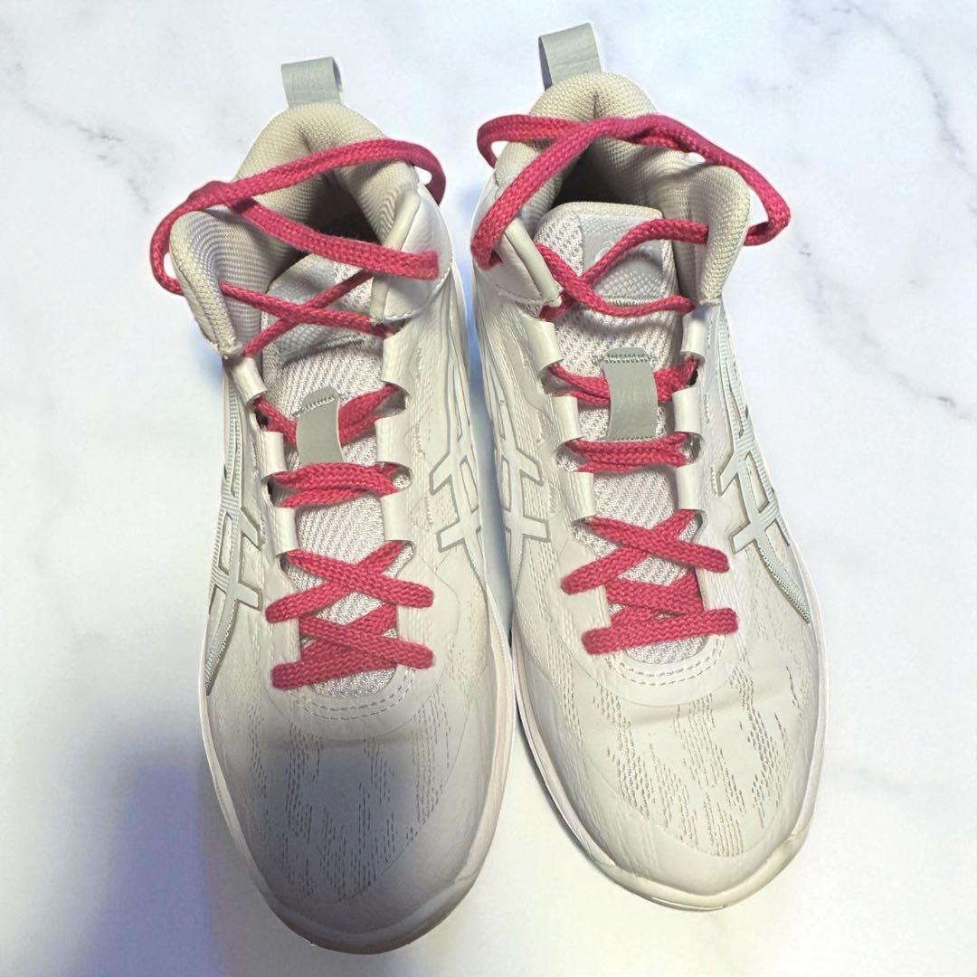 ASICS バスケットシューズ ハイカット ホワイト/ピンクタイムサービス中‼️