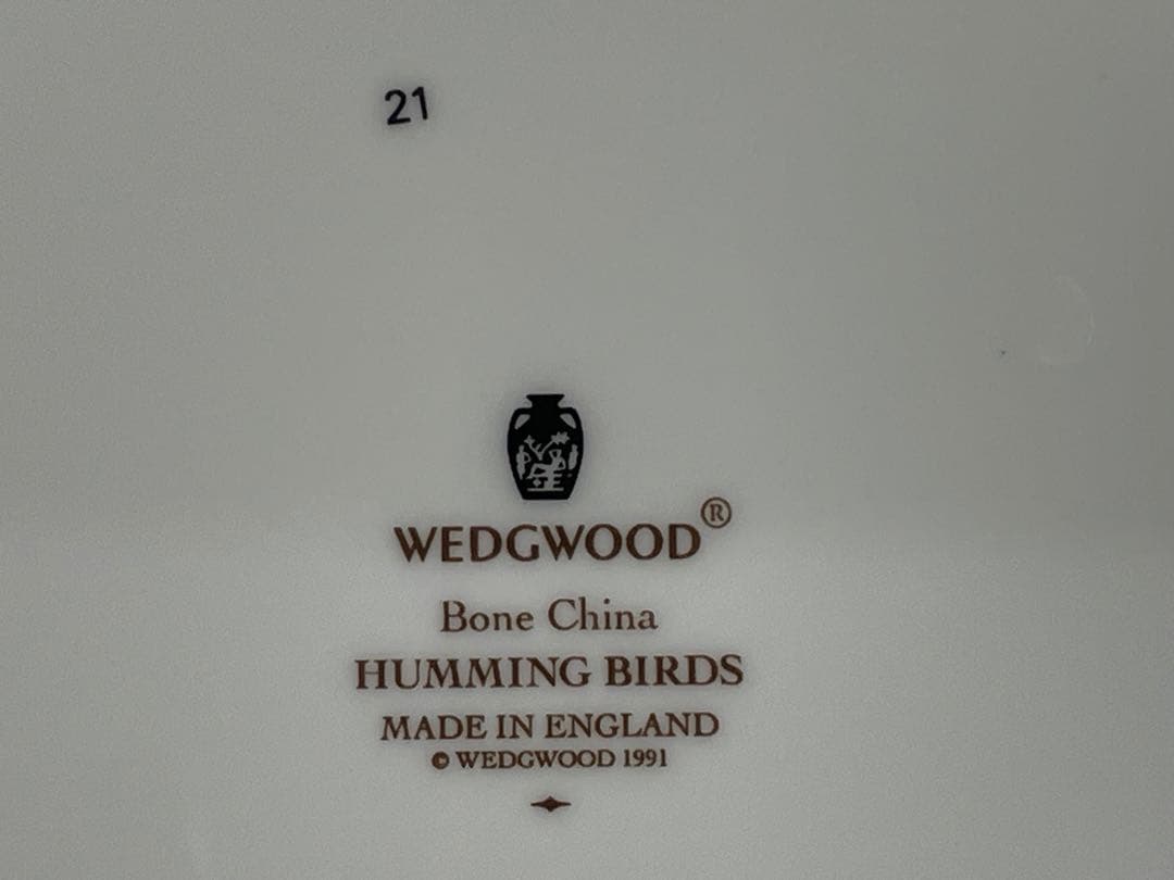 【極美品】ウェッジウッド黒壺　ハミングバードプレート23㎝　4枚セット