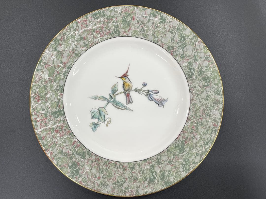 【極美品】ウェッジウッド黒壺　ハミングバードプレート23㎝　4枚セット