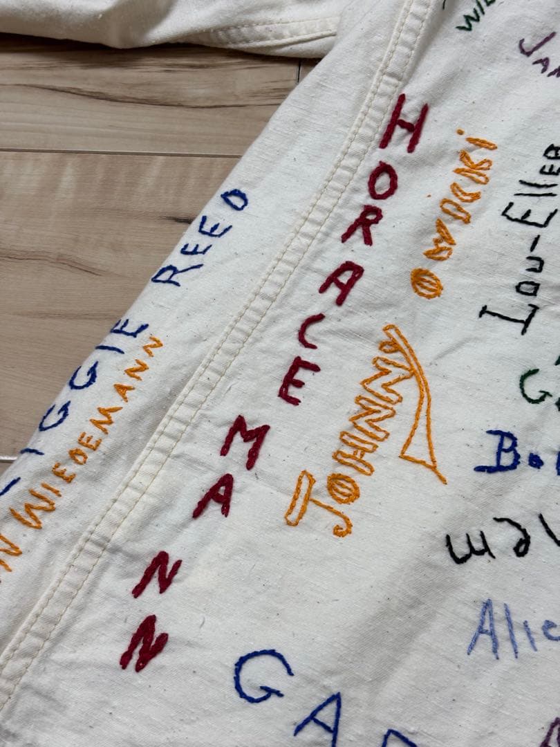 DENIMDUNGAREE カラフルラクガキハンド刺繍錆加工ボタンジャケット