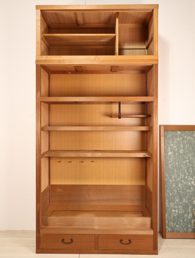 BK240　茶道具　置水屋　箪笥　茶箪笥　網代扉　煎茶棚　2段