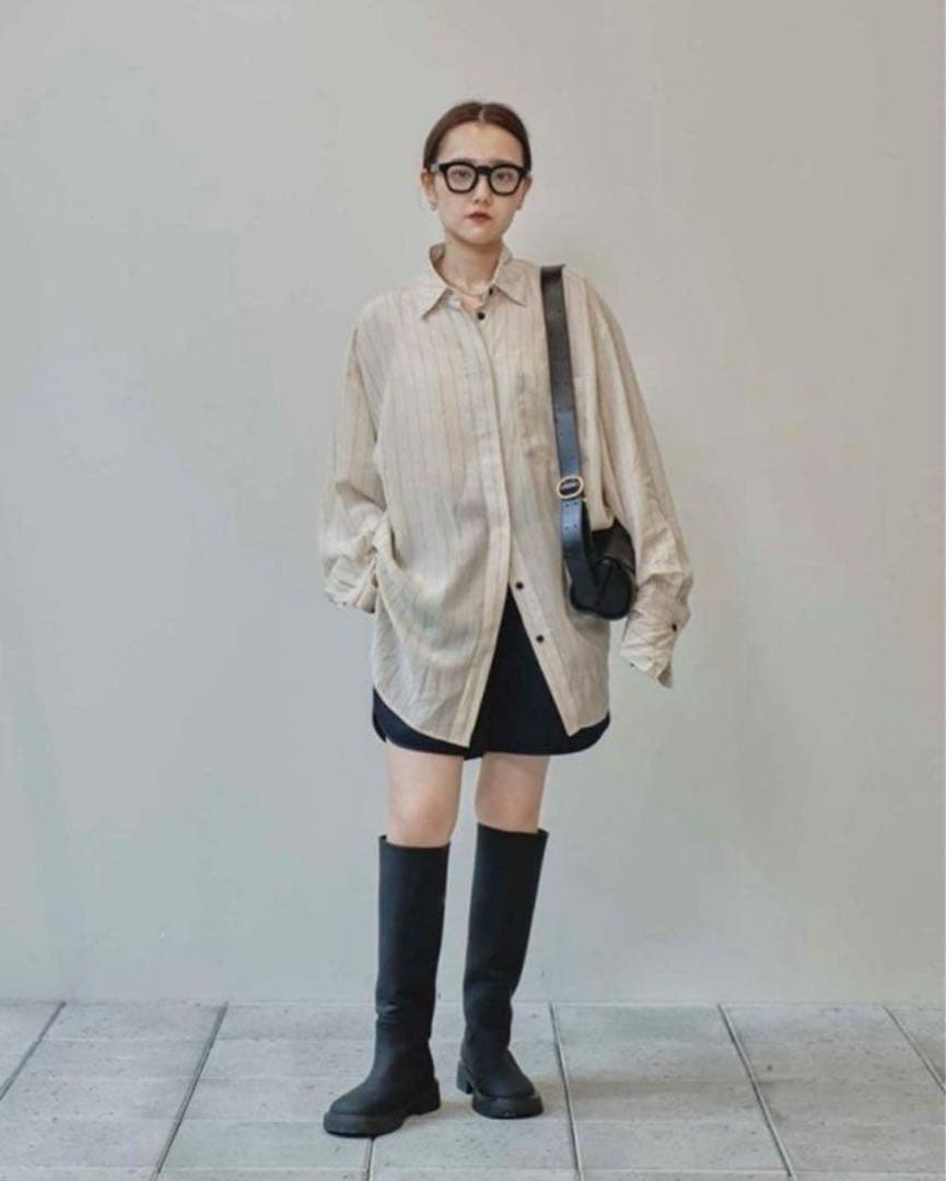 todayful stripe silky shirts アイボリー