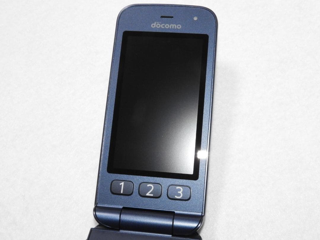 良品 富士通 らくらくホン F-01M ネイビー docomo 4G LTE