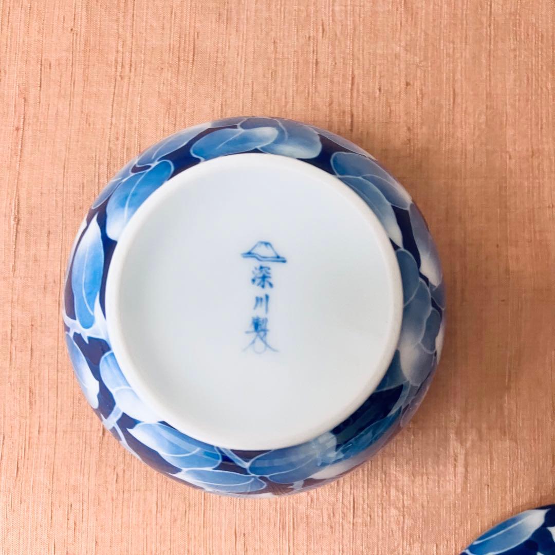 (共箱あり) 深川製磁　球体蓋物　古代バラ　古代薔薇　ボンボニエール