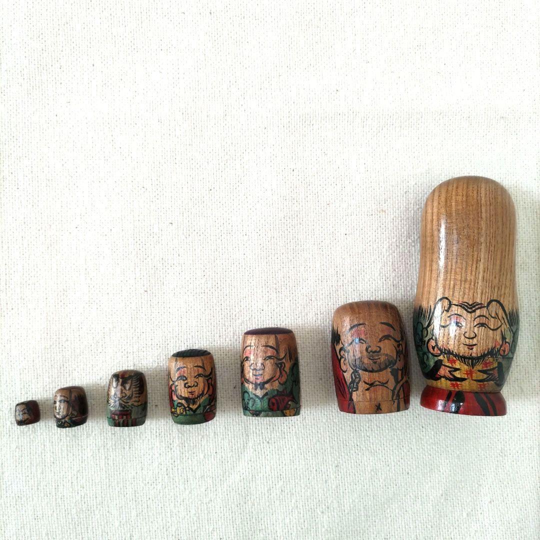 伝統こけし　朝倉光洋作「七福神入れ子」