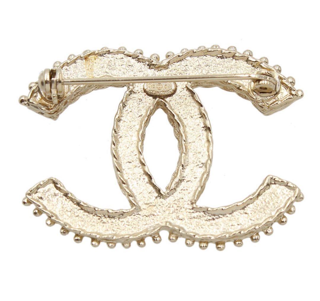H2985 新同!! シャネル ココマーク ラインストーン ブローチ A13