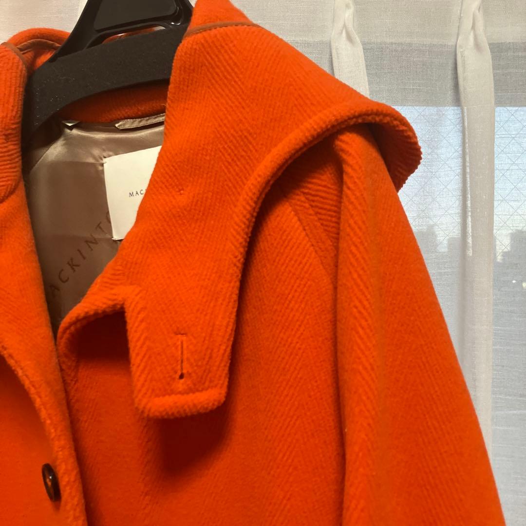 マッキントッシュ　ヘリンボーンフーデッドロングコート　36