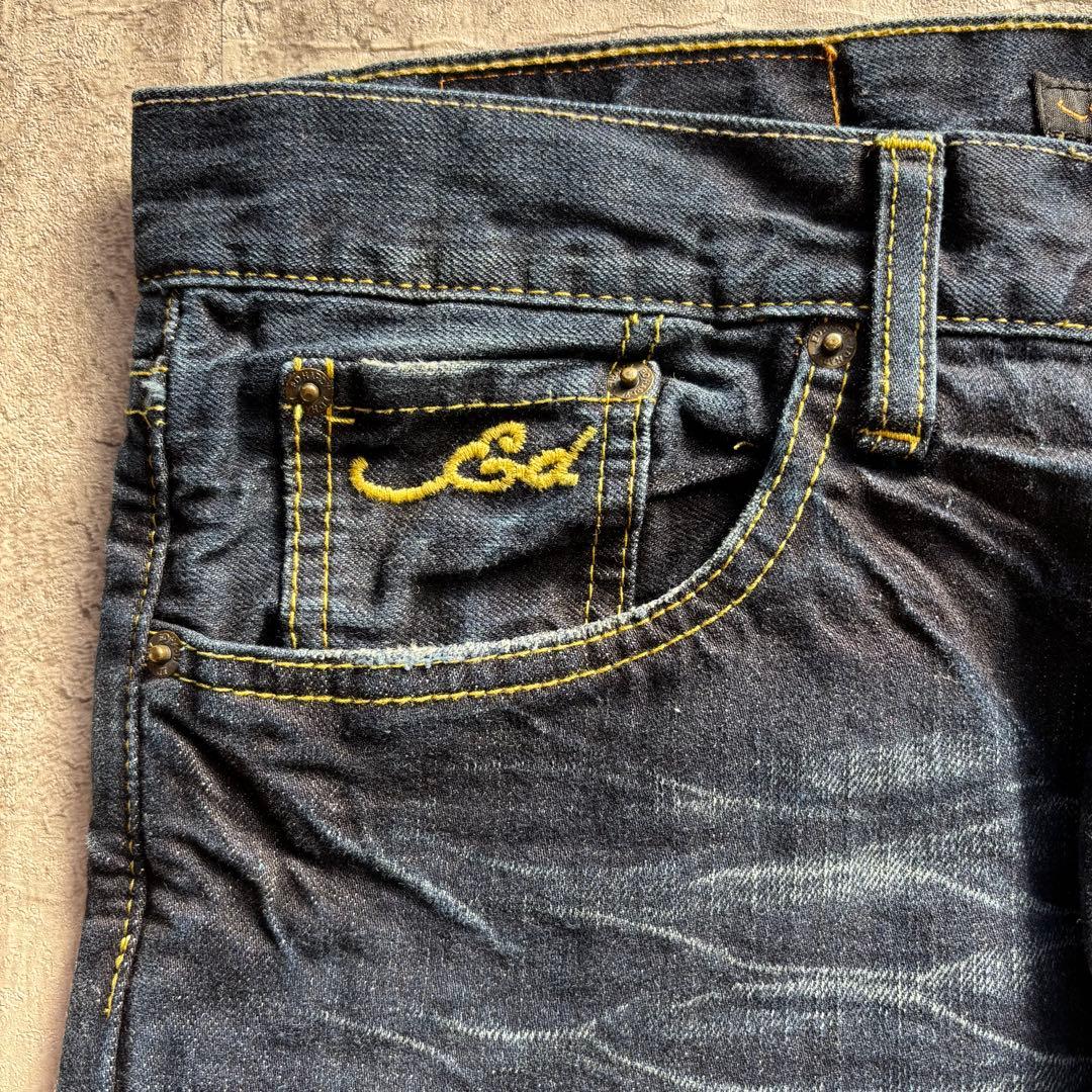 Ed Hardy タイガー刺繍 ウォッシュ加工 デニムパンツ 32×34 美品