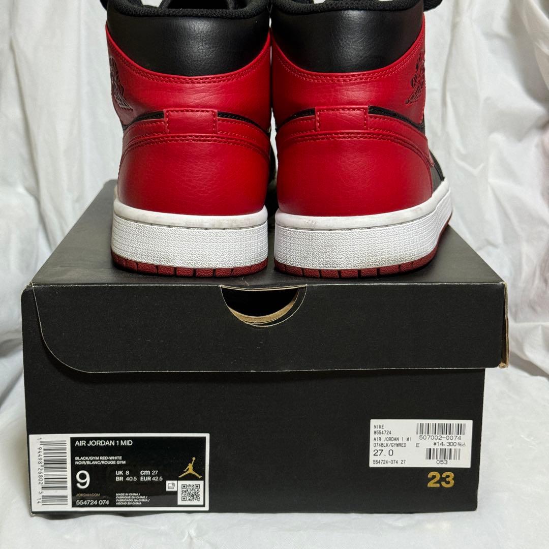 シューズ(男性用) NIKE AIR JORDAN 1 MID BRED 27CM