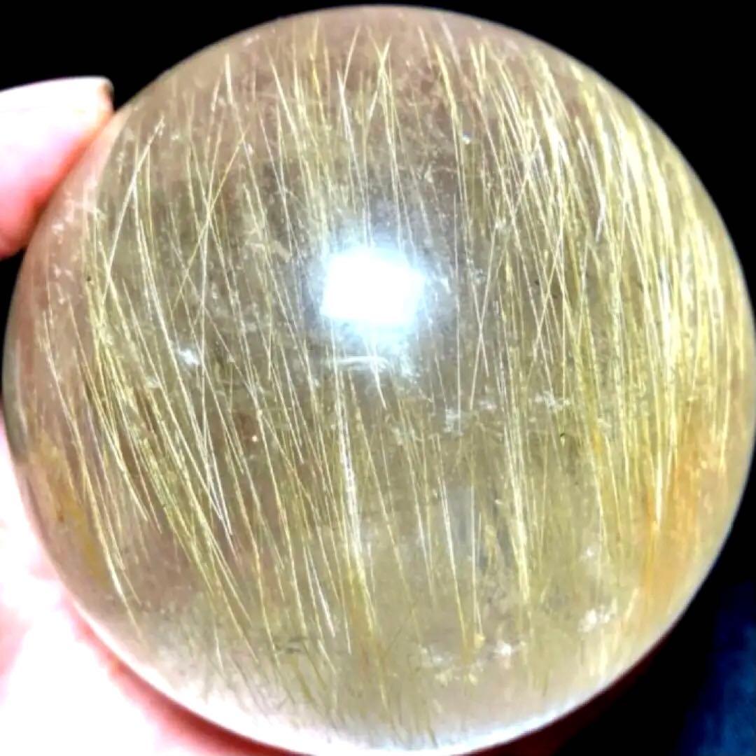 超特大　78mm ゴールドルチルクォーツ　金針水晶　パワーストーン