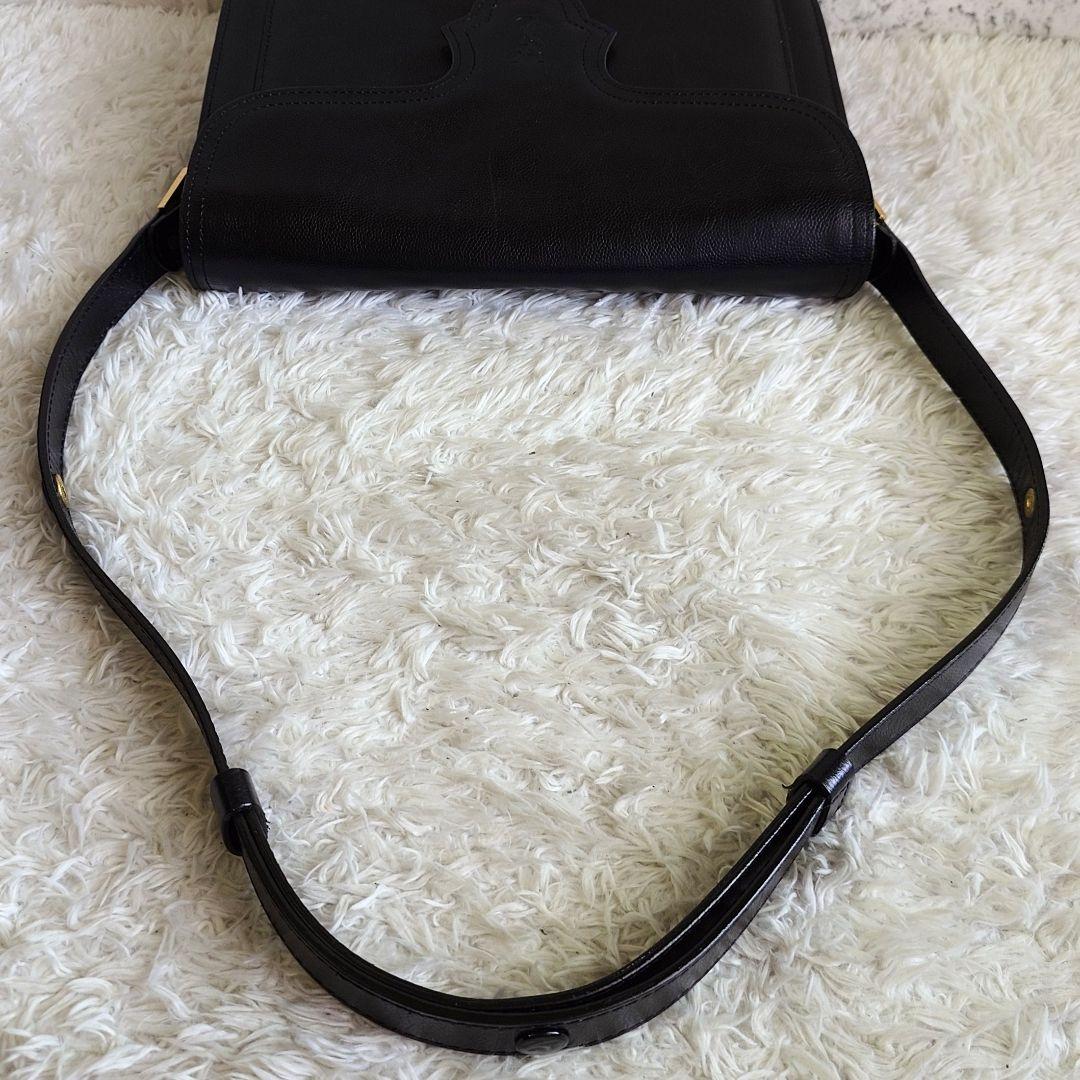 イヴサンローラン カサンドラ ショルダーバッグ ブラック レザー ビンテージ