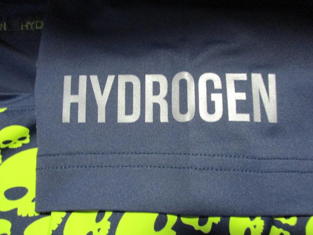 【ハイドロゲン・テニス】マルチアイコン・テックＴシャツ★L★ネイビー×イエロー