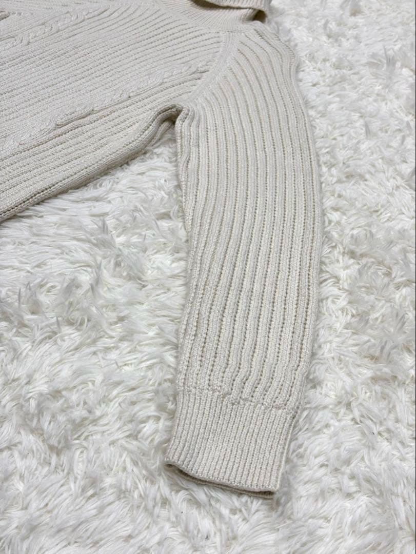 【新品】 ブルックスブラザーズ タートルネック ケーブルニット M 白