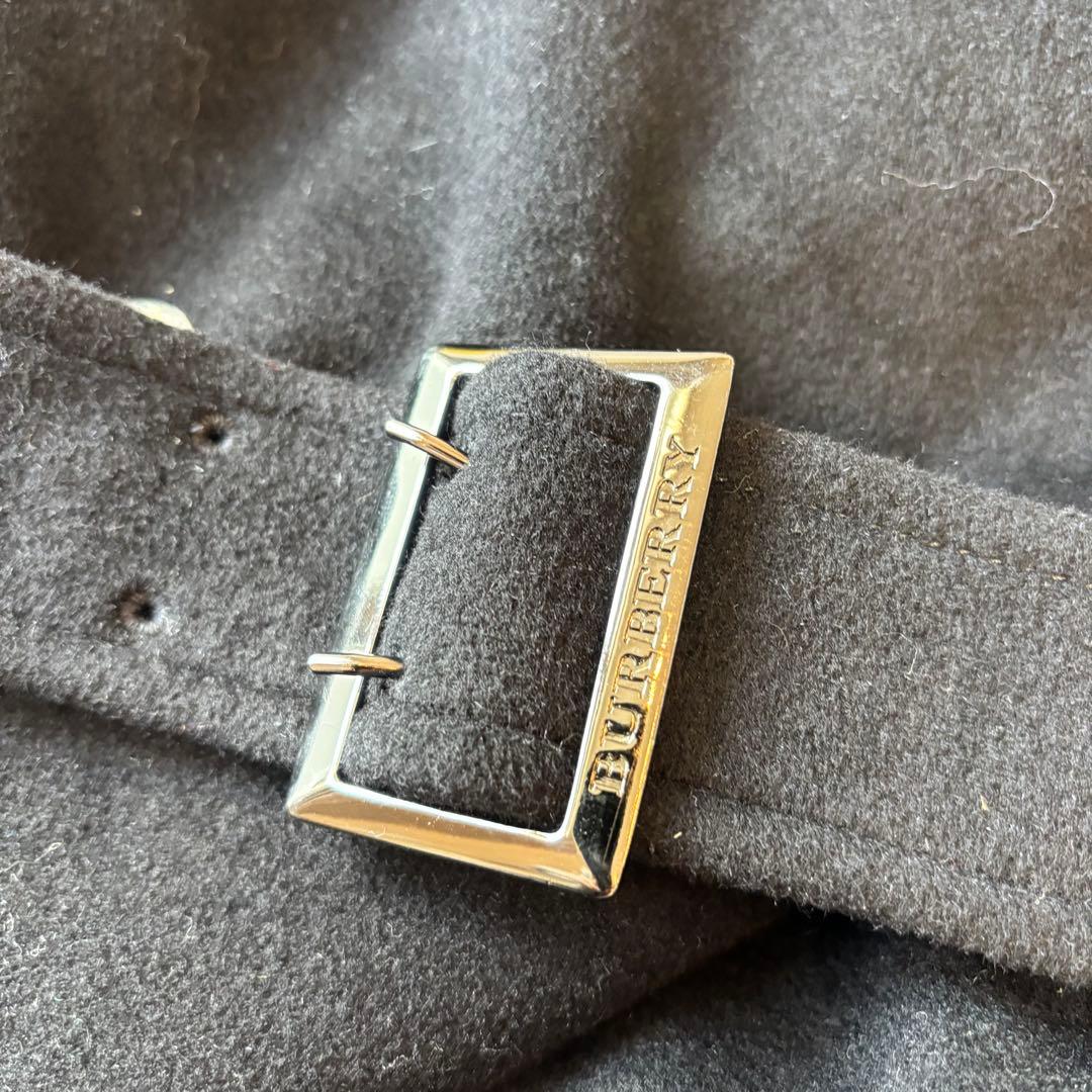 【美品✨】BURBERRYLONDON Pコート　アンゴラ ノバチェック 黒38