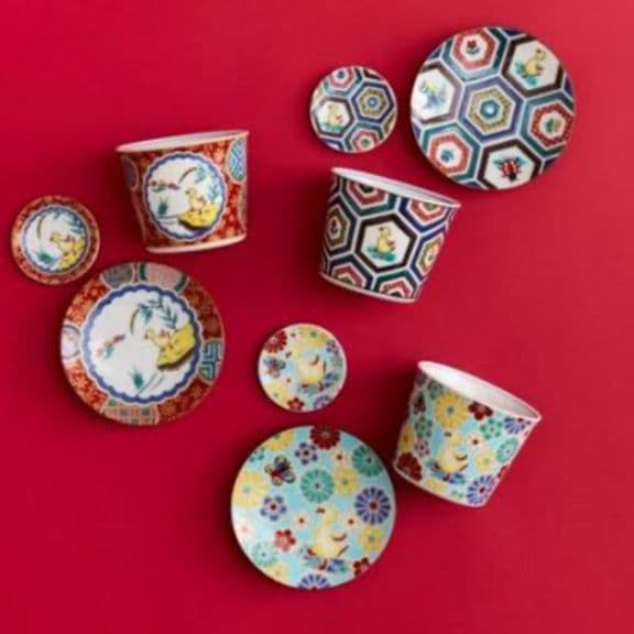 フェイラー　ハイジ 九谷焼3点セット×3（庄三　梅菊　亀甲紋）