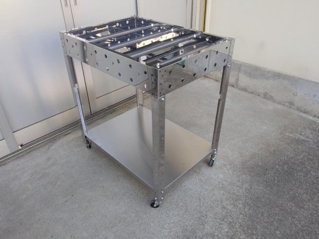 屋外販売に　デモキッチン　７５０幅　専用台キャスター付　模擬店　LPGガスグリル
