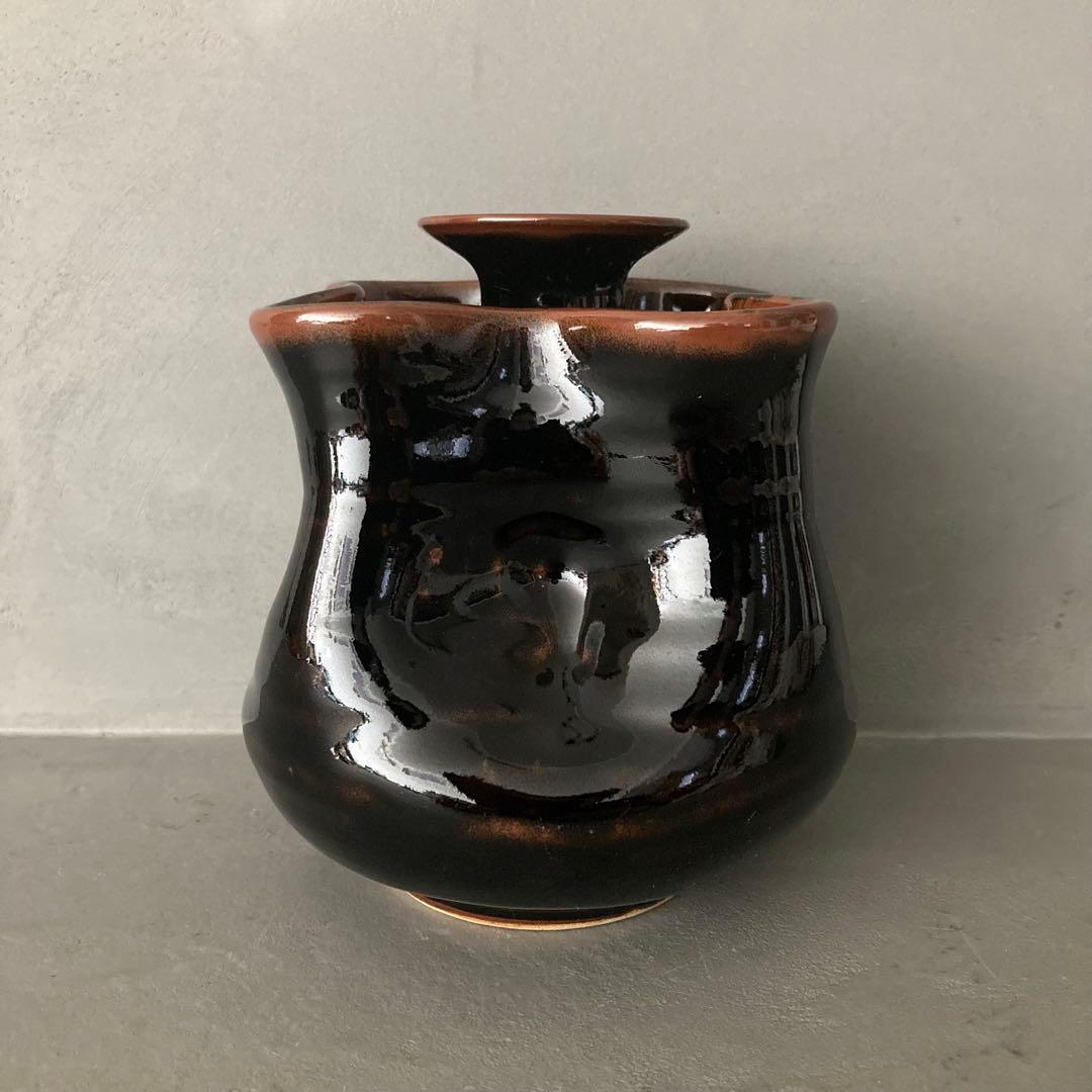 天目 花入 花瓶 花器 共箱