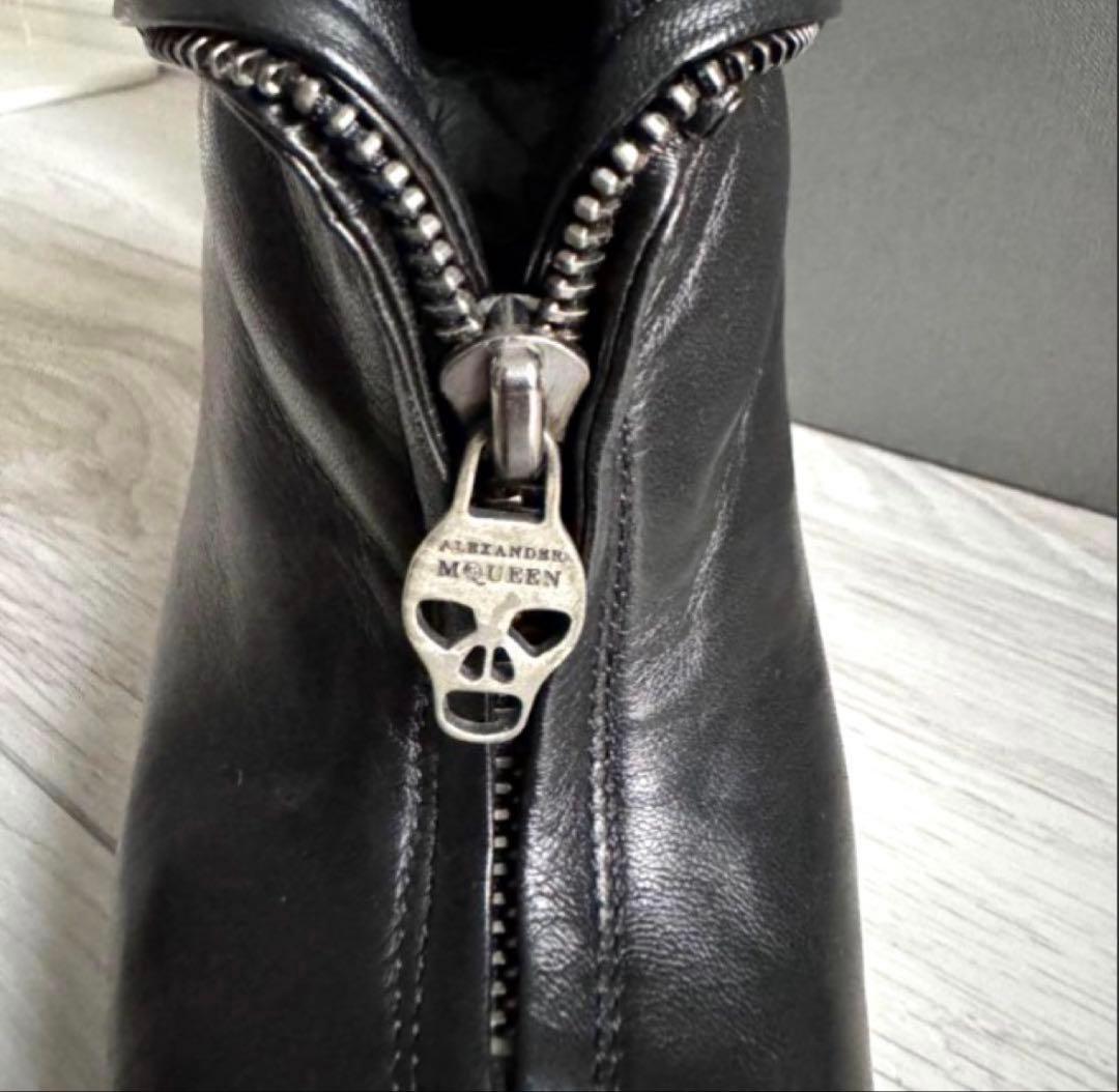 Alexander McQueen■本革ブーツ ライダースジップブーティー■黒