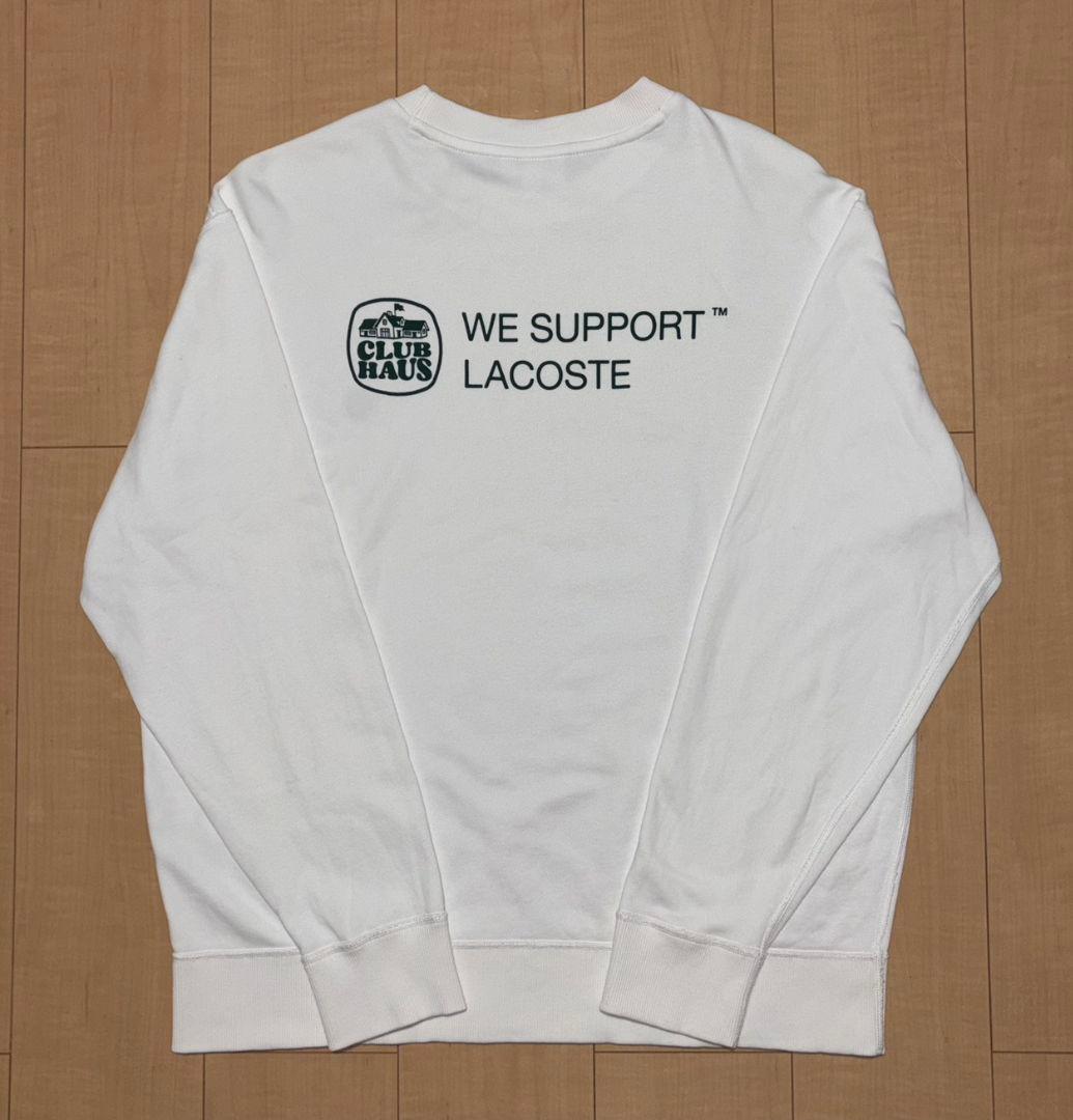 CLUBHAUS ×LACOSTE Crew Sweat ホワイトXL