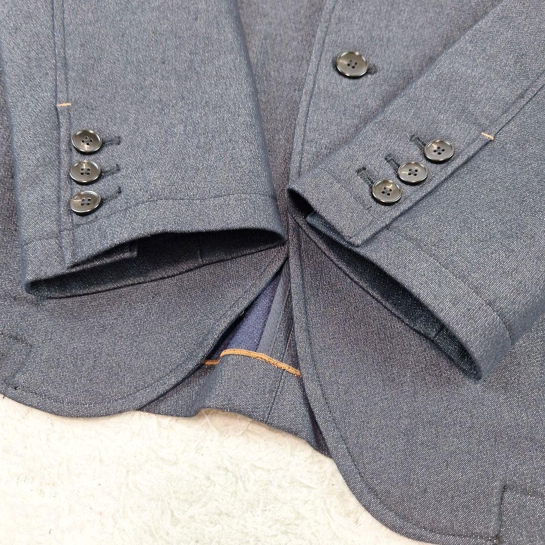美品✨コムサイズム　トラベルスーツ　デニムライク　ストレッチ　L