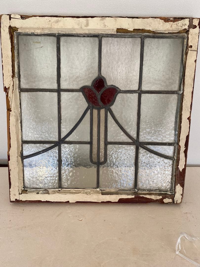 花モチーフ アンティーク　ステンドグラス