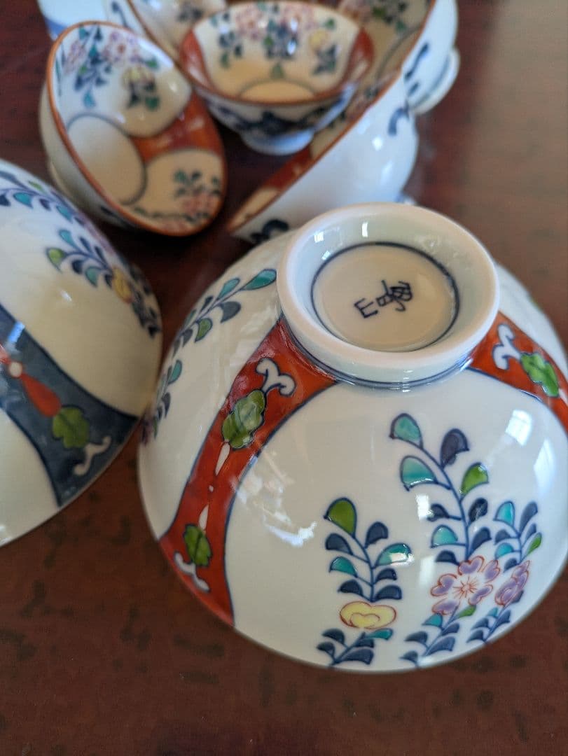 魯山　伊万里　夫婦茶碗と酒器のセット