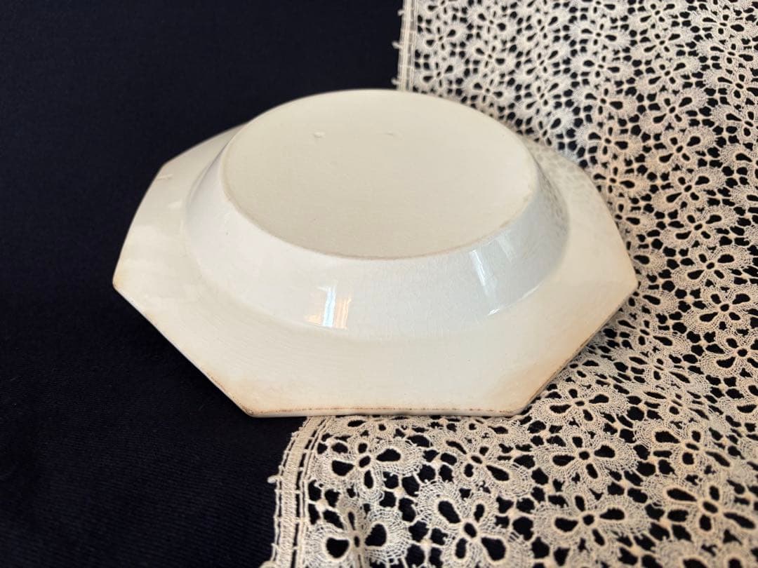 クレイユモントロー窯 オクトゴナル 深皿プレート フランス アンティーク