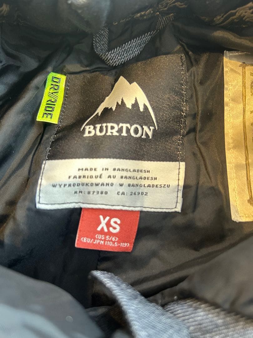 BURTON フード付きジャケット パンツセット子ども用 ダークブルー　XS
