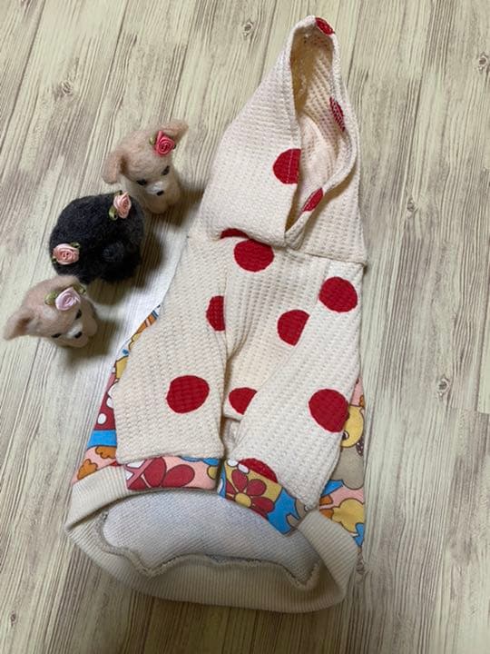 犬服  ラグランフード(Ｓ)   ꒡̈⃝Lily꒡̈⃝ハンドメイド