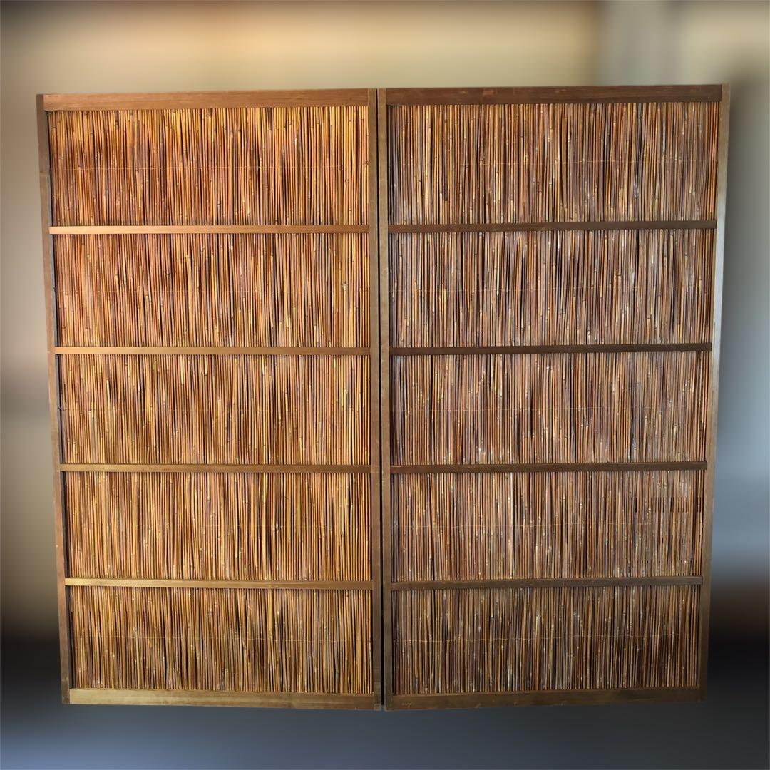 花寄屏風　2枚折　高さ約164㎝　2連幅176㎝