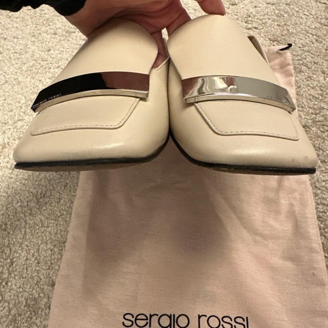 sergio rossi ベージュ フラットシューズ