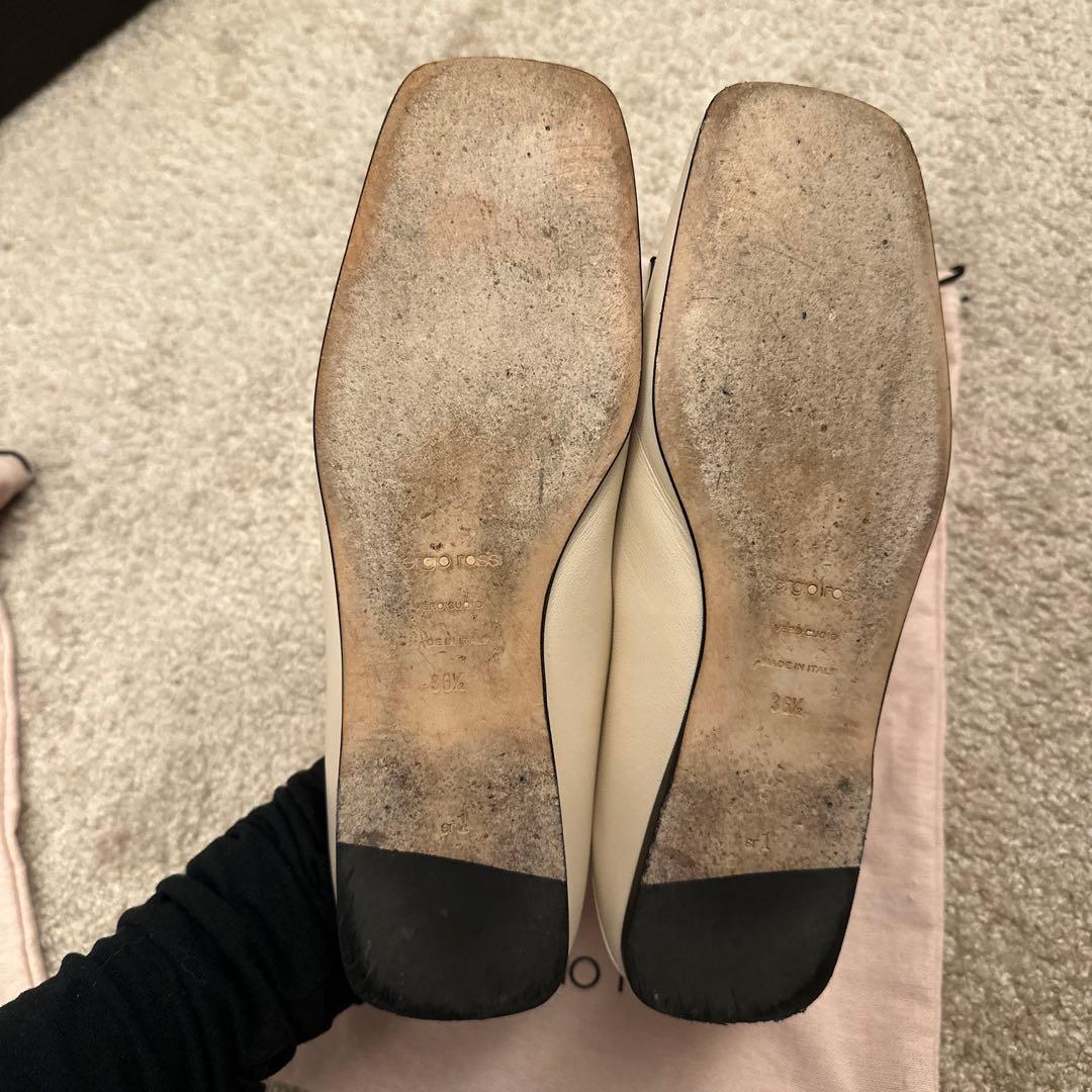 sergio rossi ベージュ フラットシューズ