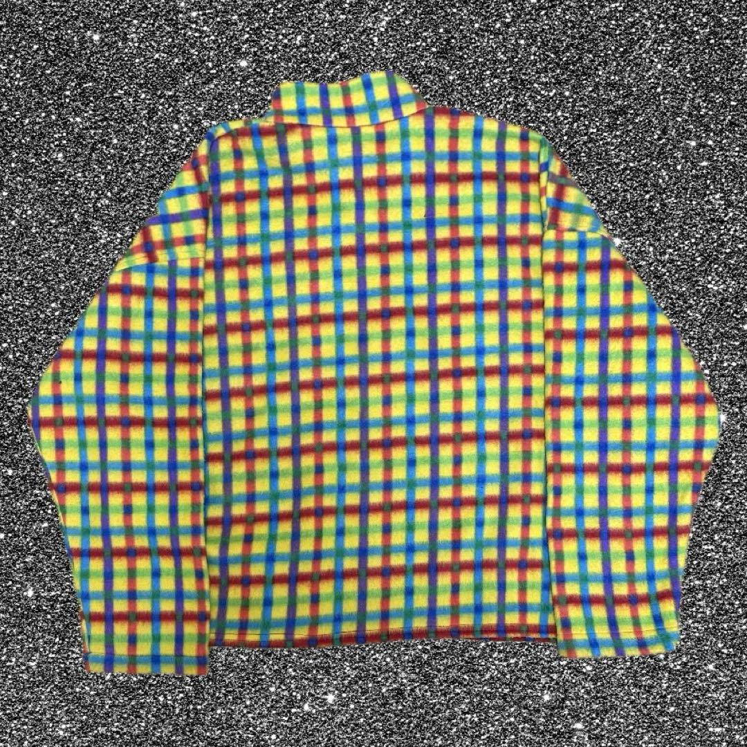 70s フリース ハーフジップ チェック柄 TALON 希少 M ヴィンテージ