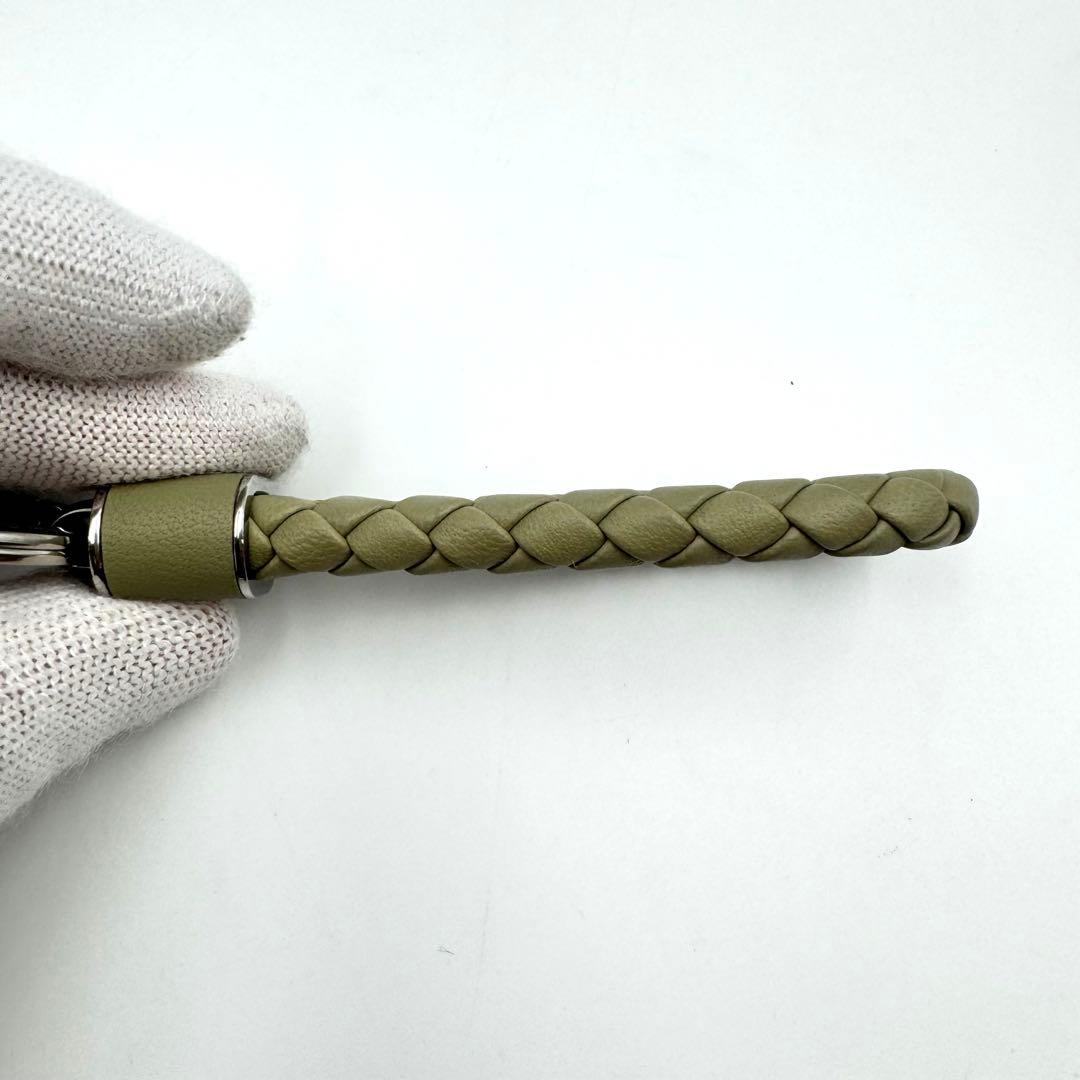 極美品✨BOTTEGA VENETA キーリング　カーキ　レザー