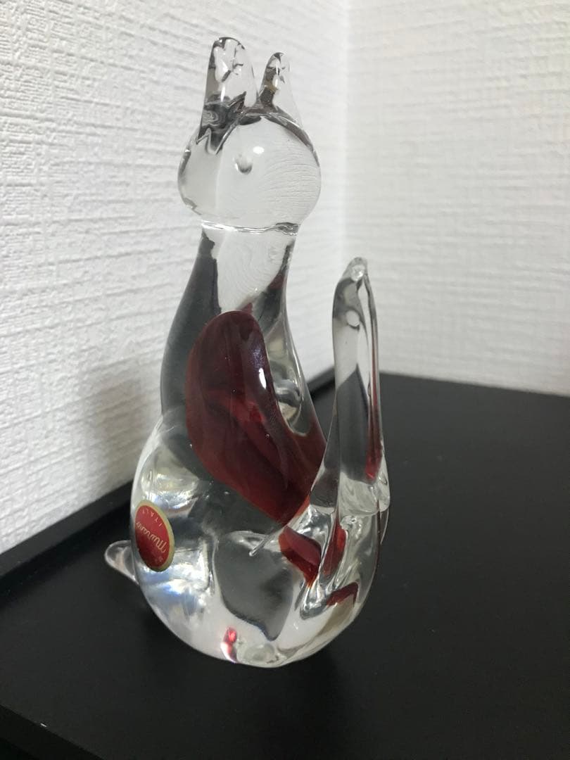 ベネチアンガラス Murano ムラノ　ムラーノ　猫　キャット　2点セット