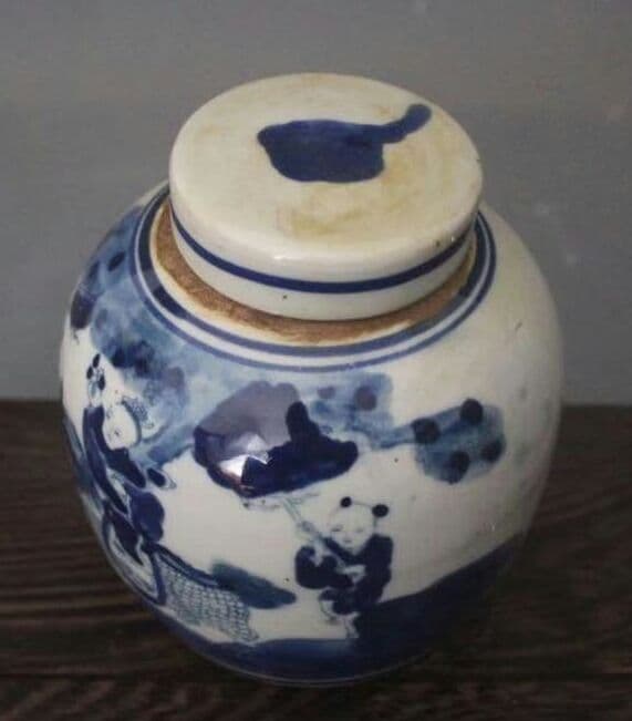 青と白の陶磁器の人物、キリンの家装飾置物のコレクション8