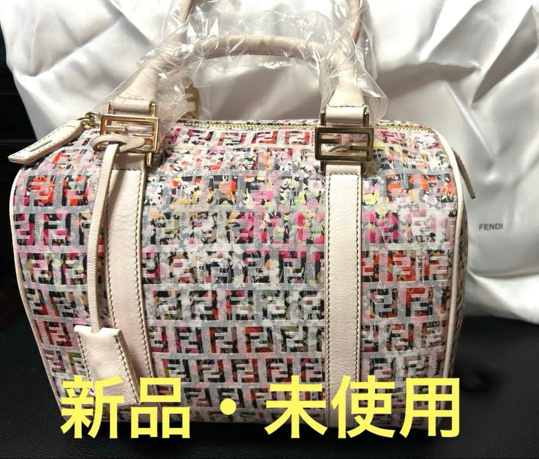 【新品未使用】Fendi ズッキーノ　ピンク　ボストンバッグ　花柄