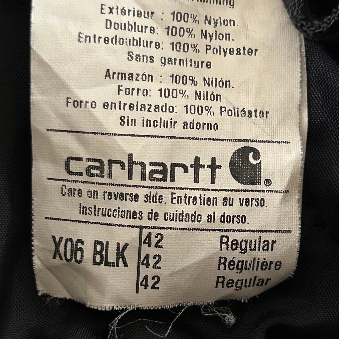 P276【42R】【ダブルニー】カーハート 防寒つなぎ 中綿入り 黒 メキシコ製