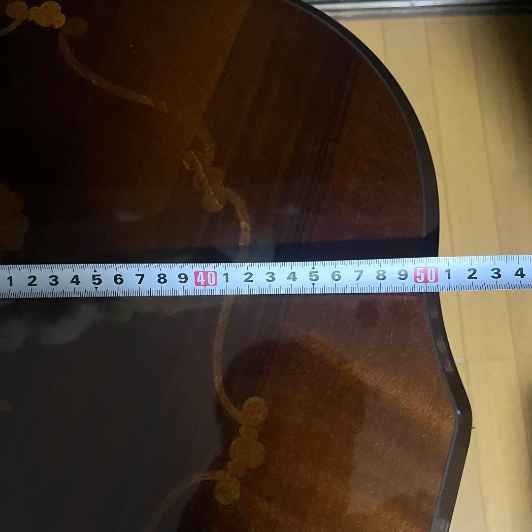 コーヒーテーブル 象嵌入り 艶あり輸入家具 アンティーク家具 イタリア ロココ調