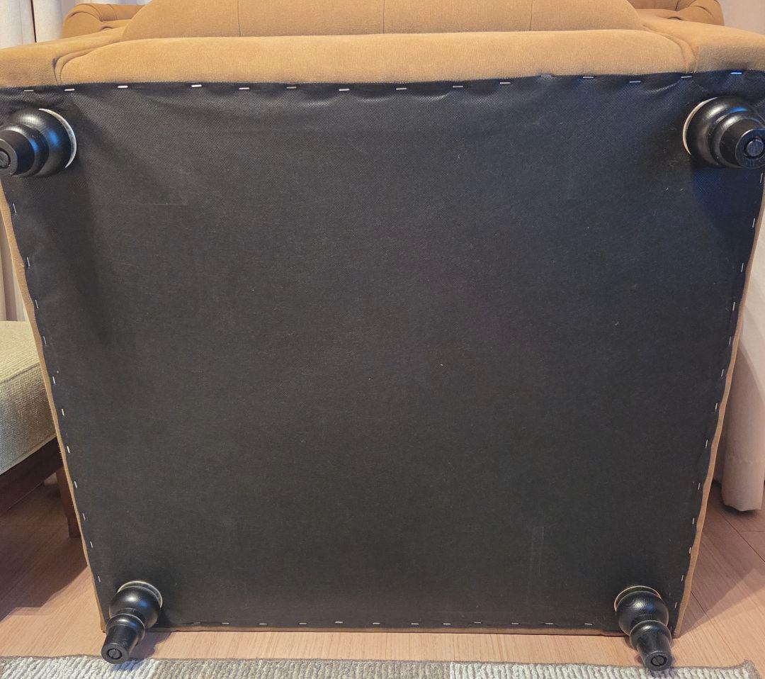 チェスターフィールド 布張り オリーブグリーン 1人掛けソファ