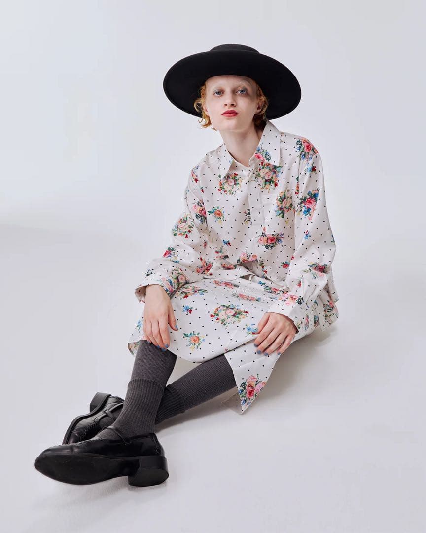 Poppy Dot Flower Shirt ポピー 花柄 フラワー トップス